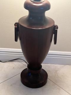 James Mont MID CENTURY CARVED WOOD URN WITH HANDLES LAMPS BY JAMES MONT - 3589911