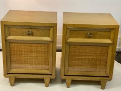 James Mont MID CENTURY WOVEN CANE ACCENT SIDE TABLES NIGHTSTANDS - 1569349
