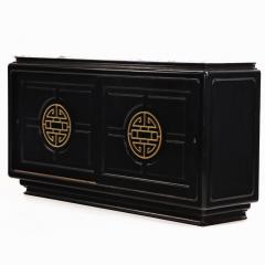 James Mont Marble top ebonized sideboard in the manner of James Mont C 1950  - 4228540