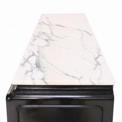 James Mont Marble top ebonized sideboard in the manner of James Mont C 1950  - 4228545