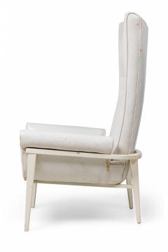James Mont Mid Century American Modern High Back Button Tufted White Lacquered - 4650576