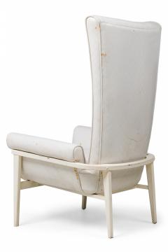 James Mont Mid Century American Modern High Back Button Tufted White Lacquered - 4650577