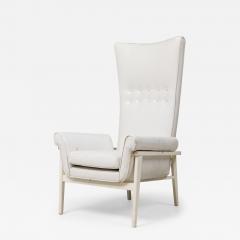 James Mont Mid Century American Modern High Back Button Tufted White Lacquered - 4700303