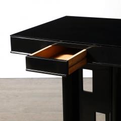 James Mont Mid Century Black Lacquer Geometric Cutout Occasional Table by James Mont - 3751898