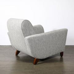 James Mont Mid Century Hand Rubbed Walnut Holly Hunt Geo Mohair Club Chairs by James Mont - 4438532