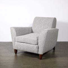 James Mont Mid Century Hand Rubbed Walnut Holly Hunt Geo Mohair Club Chairs by James Mont - 4438540