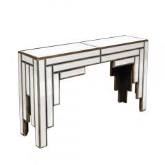 James Mont Mid Century Modern Skyscraper Style Mirrored Console Sofa Table by James Mont - 2909495