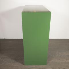 James Mont Mid Century Pickled Oak Kelly Green Lacquer Bar Cabinet Signed James Mont - 1522325