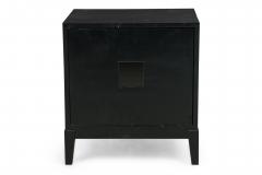 James Mont Pair of American Mid Century Black Matte and Lacquer Bedside Tables - 4274119