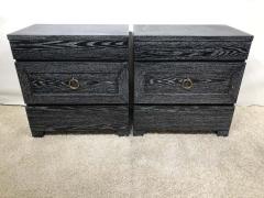 James Mont Pair of Elegant James Mont Cerused Custom Cabinet Nightstand Chests - 1781438