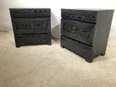 James Mont Pair of Elegant James Mont Cerused Custom Cabinet Nightstand Chests - 1781439