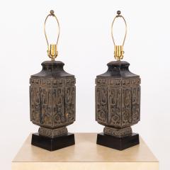 James Mont Pair of Hollywood Regency Bronze Chinese Lamps in the style of James Mont - 3167991