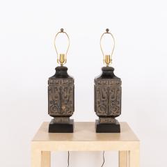James Mont Pair of Hollywood Regency Bronze Chinese Lamps in the style of James Mont - 3167993