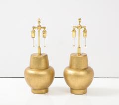 James Mont Pair of JAMES MONT Design Gilt leafed Lamps  - 2483567