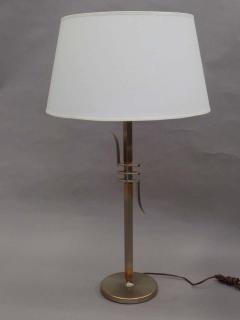 James Mont Pair of Mid Century Modern Nickeled Copper Table Lamps Attributed to James Mont - 1844375