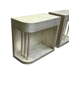 James Mont RARE MODERNIST SILVER LEAFED ART DECO SIDE TABLES BY JAMES MONT - 4618461
