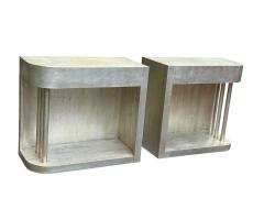 James Mont RARE MODERNIST SILVER LEAFED ART DECO SIDE TABLES BY JAMES MONT - 4618462