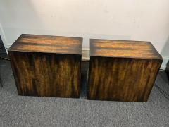 James Mont RARE PAIR OF SIDE TABLES WITH MIXED METALLIC LEAF FINISH BY JAMES MONT - 3581487