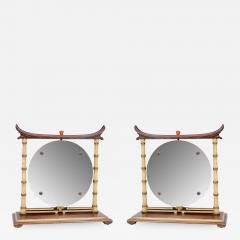 James Mont Rare Pair of Stunning James Mont Bamboo Design Vanity Mirrors - 446381