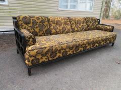 James Mont Unusual 1970s Asian James Mont style Black Lacquered Sofa Midcentury Chinoiserie - 1360858