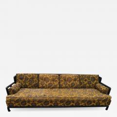 James Mont Unusual 1970s Asian James Mont style Black Lacquered Sofa Midcentury Chinoiserie - 1362867