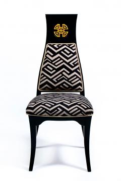 James Mont Vintage Hollywood Regency James Mont Style Black Dining Chairs Set of 4 c 1960 - 4743591