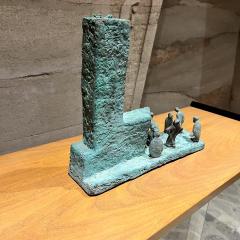 James N Wines Vintage Heavy Bronze Sculpture Seven Figures - 3687448