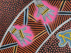James P Simon Australian Aboriginal Painting in Lucite Shadowbox Signed  - 4715594