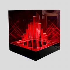 James Rivi re Cubo Di Teo Space Age Red Kinetic Lamp By James Riviere - 4423533