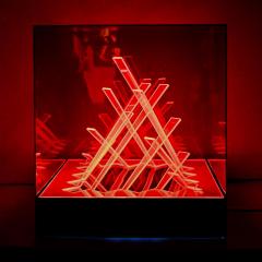James Rivi re Cubo Di Teo Space Age Red Kinetic Lamp By James Riviere - 4423534