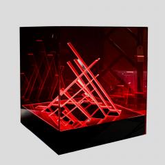 James Rivi re Cubo Di Teo Space Age Red Kinetic Lamp By James Riviere - 4423535
