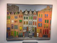 James Rizzi Modern Cityscape Painting of Homes and Buildings in the manner of James Rizzi - 435467