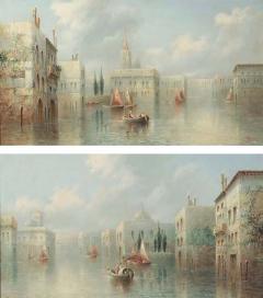 James Salt Pair of Venetian Grand Canal Capriccio Paintings by James Salt - 699611