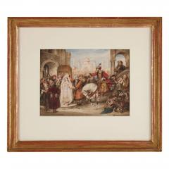 James Stephanoff Orientalist watercolour by Stephanoff of a Middle Eastern scene - 3517081