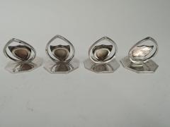 James William Benson Set of 4 English Enamel Ennobling Armorial Place Card Holders - 3753813