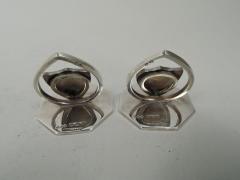 James William Benson Set of 4 Place Card Holders with University College at Oxford Arms - 3753798