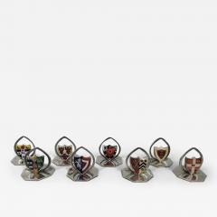 James William Benson Set of 8 English Place Card Holders with Oxbridge Arms - 3755794