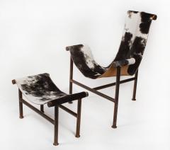 Jan Barboglio Jan Barboglio Sling Chair and Ottoman in Cowhide Patinated Steel Texas Artist - 2091089