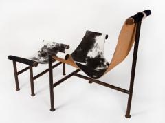 Jan Barboglio Jan Barboglio Sling Chair and Ottoman in Cowhide Patinated Steel Texas Artist - 2091090