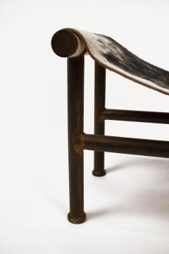 Jan Barboglio Jan Barboglio Sling Chair and Ottoman in Cowhide Patinated Steel Texas Artist - 2091094