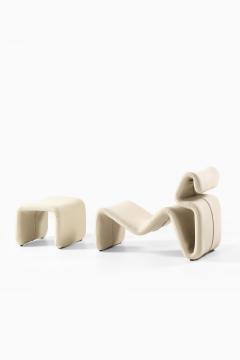 Jan Ekselius Etcetera Lounge Chair in Steel and Wool by Jan Ekselius 1960s - 4572060
