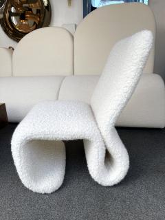 Jan Ekselius Slipper Chair S Boucl Fabric Italy 1970s - 2053375