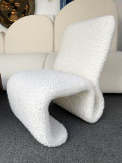Jan Ekselius Slipper Chair S Boucl Fabric Italy 1970s - 2053377
