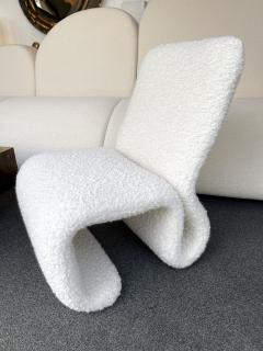 Jan Ekselius Slipper Chair S Boucl Fabric Italy 1970s - 2053378