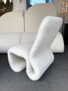 Jan Ekselius Slipper Chair S Boucl Fabric Italy 1970s - 2053379