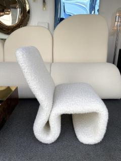 Jan Ekselius Slipper Chair S Boucl Fabric Italy 1970s - 2053384