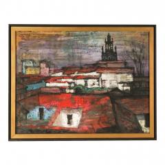 Jan Hoowij Original Jan Hoowij Modernist Cityscape Oil Painting of Patzcuaro Mexico - 3288020