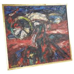 Jan Sierhuis Mid Century 1959 Signed Oil on Canvas Painting - 3695760
