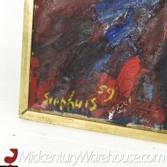 Jan Sierhuis Mid Century 1959 Signed Oil on Canvas Painting - 3695765