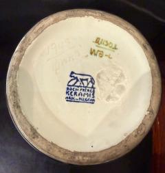 Jan Wind Art Deco Boch Keramis Vase with Oiseaux de Paradis by Jan Wind Belgium c 1925 - 4496144